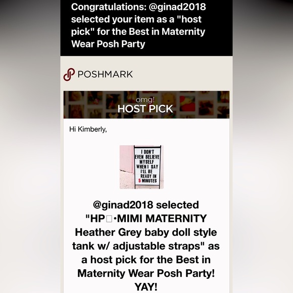 •Mimi Maternity baby doll tank with adjustable straps in Heather Gray - Picture 11 of 12